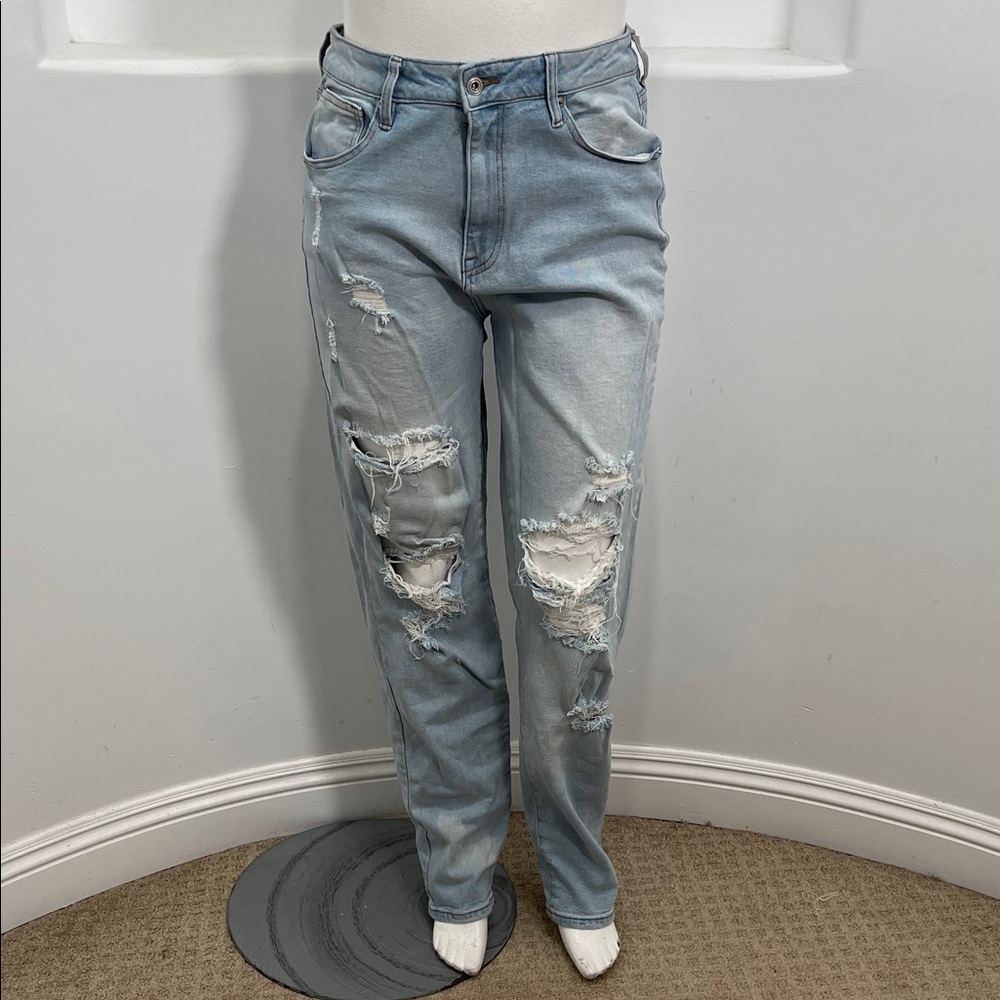 Fashion Nova Light Blue High-Rise Distressed Women’s Jeans Size 13